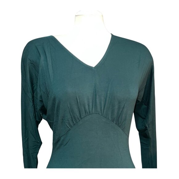 Universal Standard Long Sleeve Molded Bust Soft Casual V Neck Blouse Sz 3XL Gree - Picture 4 of 9